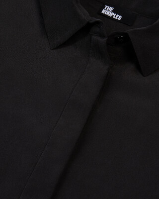 Loose black washed silk shirt