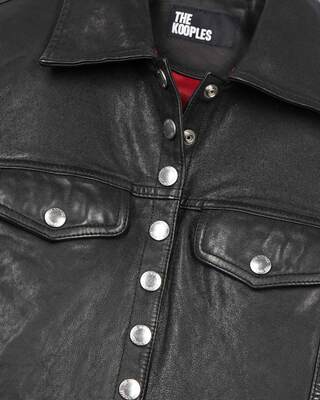 Short black leather jacket