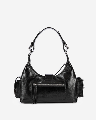 Amelia bag in black cracked leather