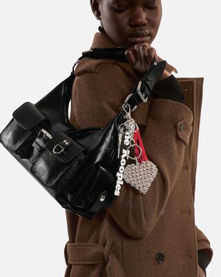 Amelia bag in black cracked leather