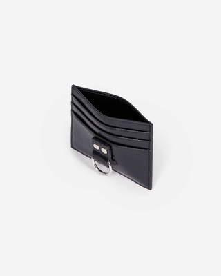 Amelia black leather card case