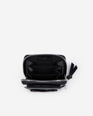 Amelia black leather coin purse