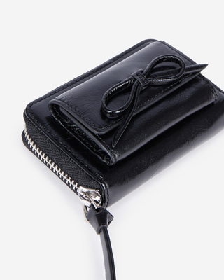 Amelia black leather coin purse