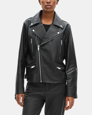 Black fringed leather jacket