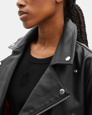 Black fringed leather jacket