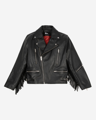 Black fringed leather jacket