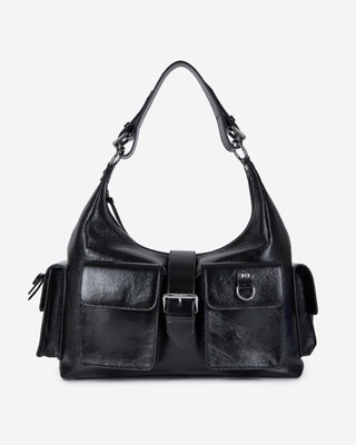 Black leather Amelia XL bag