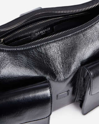 Black leather Amelia XL bag