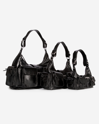 Black leather Amelia XL bag