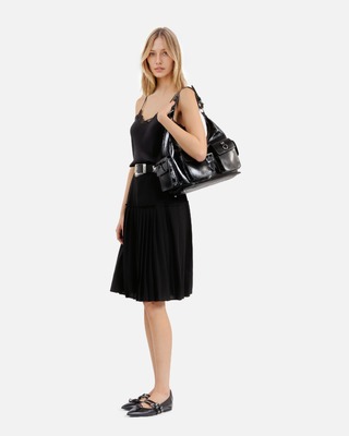 Black leather Amelia XL bag