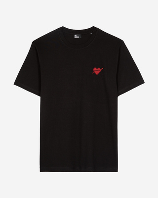 T-shirt with black heart flocking