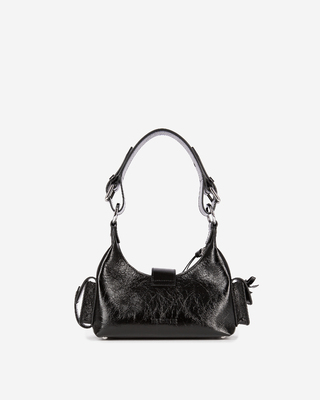 Amelia small bag in black cracked leather