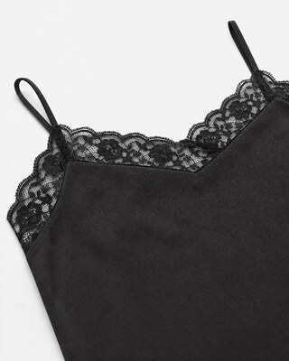 Black silk and lace camisole