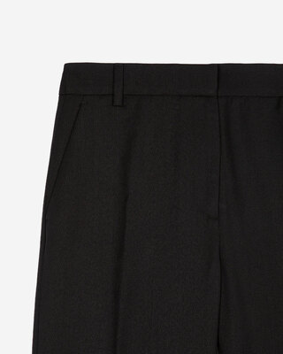 Wide-leg black wool pants