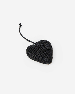 Black raffia heart bag jewel