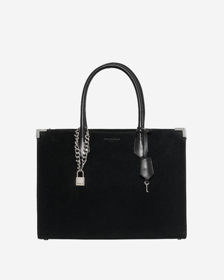 Ming L tote bag in black suede