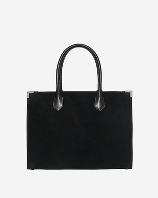Ming L tote bag in black suede