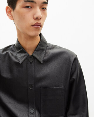 Black leather shirt