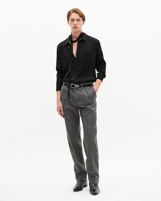 Black leopard jacquard shirt