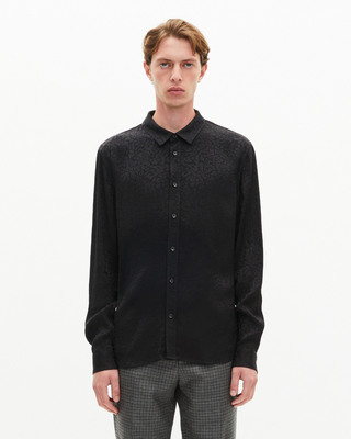 Black leopard jacquard shirt