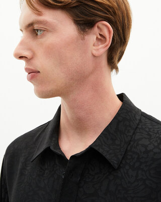 Black leopard jacquard shirt