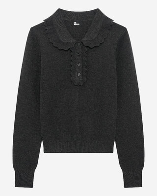 Black cowl-neck sweater