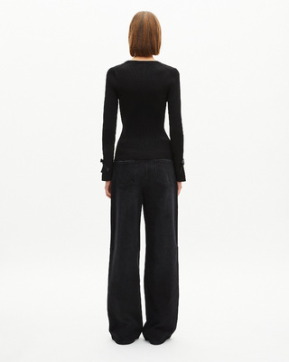Sweater with black ribbons