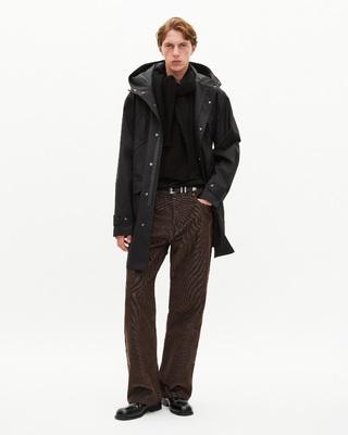 Water-repellent parka with black hood