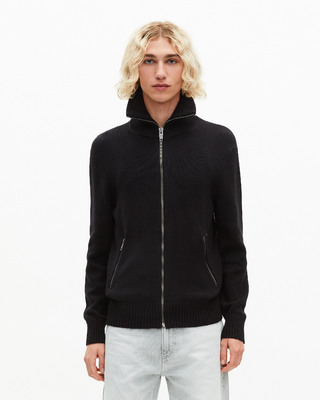 Black zip-up cardigan