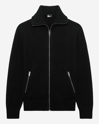 Black zip-up cardigan