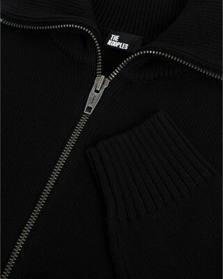 Black zip-up cardigan