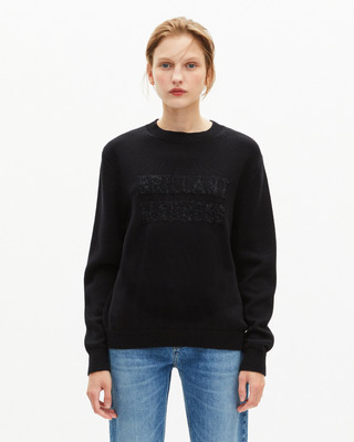 Sweater with black lurex jaquard