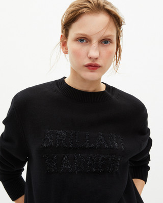 Sweater with black lurex jaquard