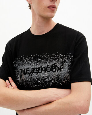 What is black rhinestone T-shirt