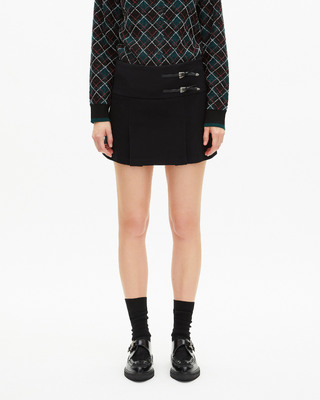 Wrap skirt with short black western buckles