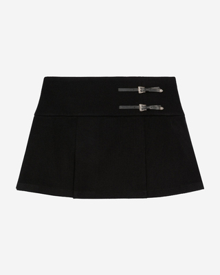 Wrap skirt with short black western buckles