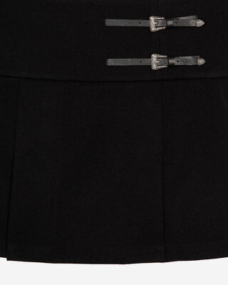 Wrap skirt with short black western buckles