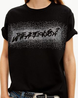 What is black rhinestone T-shirt