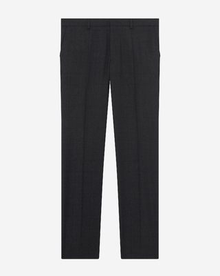 Black wool plaid slim fit suit pants