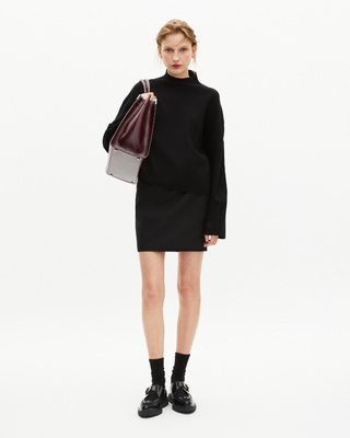 Black mock-neck sweater