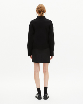 Black mock-neck sweater