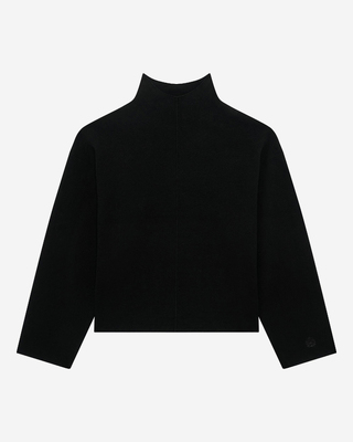 Black mock-neck sweater