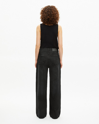 Black wide-leg jeans