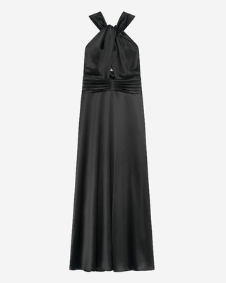 Black sleeveless maxi dress