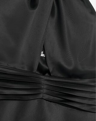 Black sleeveless maxi dress