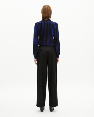 Straight-leg pants with black bridge