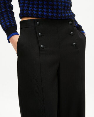 Straight-leg pants with black bridge