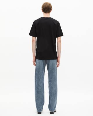 T-shirt with black skull flocking