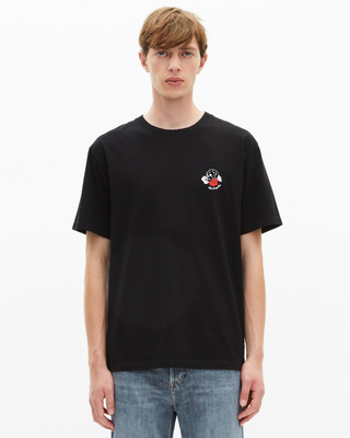 T-shirt with black skull flocking