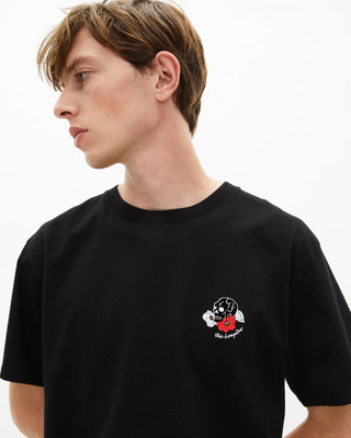 T-shirt with black skull flocking